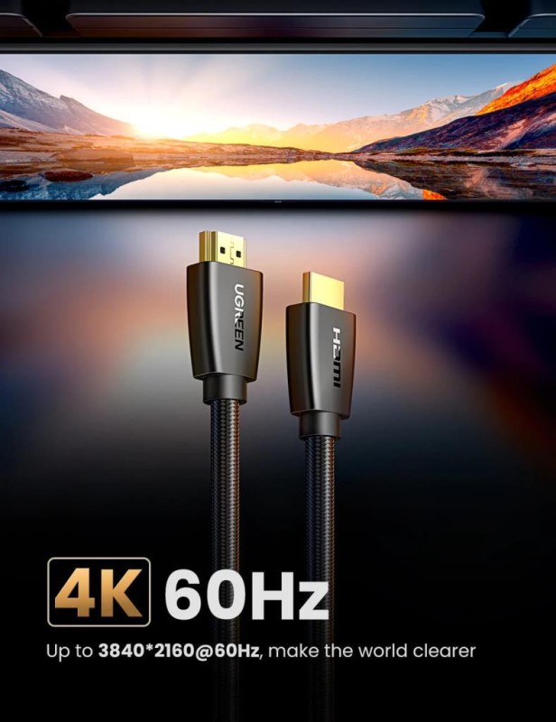 Ugreen 4K HDMI Örgülü Görüntü Ve Ses Aktarma Kablosu 1 Metre