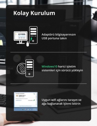 Ugreen AC650 2.4 ve 5GHz Dual Band USB WiFi Alıcı Ağ Adaptörü - Thumbnail