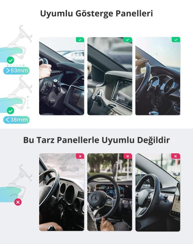 Ugreen Araç Gösterge Paneli İçin Klipsli Telefon Tutucu