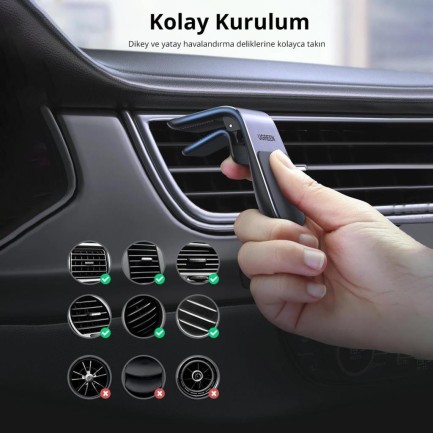Ugreen Araç içi Alüminyum Mıknatıslı Havalandırma Izgarası için Telefon Tut - Thumbnail