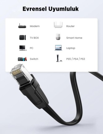 Ugreen CAT8 40Gbps U/FTP Flat RJ45 Ethernet Ağ Kablosu 2 Metre - Thumbnail