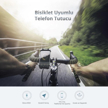 Ugreen Gidon Bağlantılı Bisiklet Motosiklet Esnek Silikon Telefon Tutucu - Thumbnail