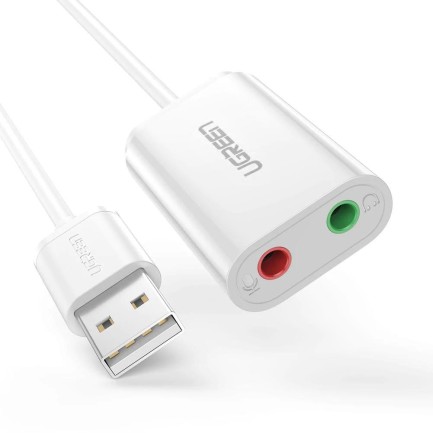 Ugreen Harici 3.5mm USB Ses Kartı Beyaz - Thumbnail