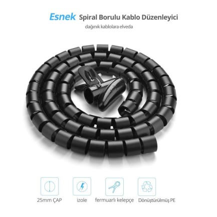 Ugreen Kablo Koruyucu ve Düzenleyici Spiral 5 Metre - Thumbnail