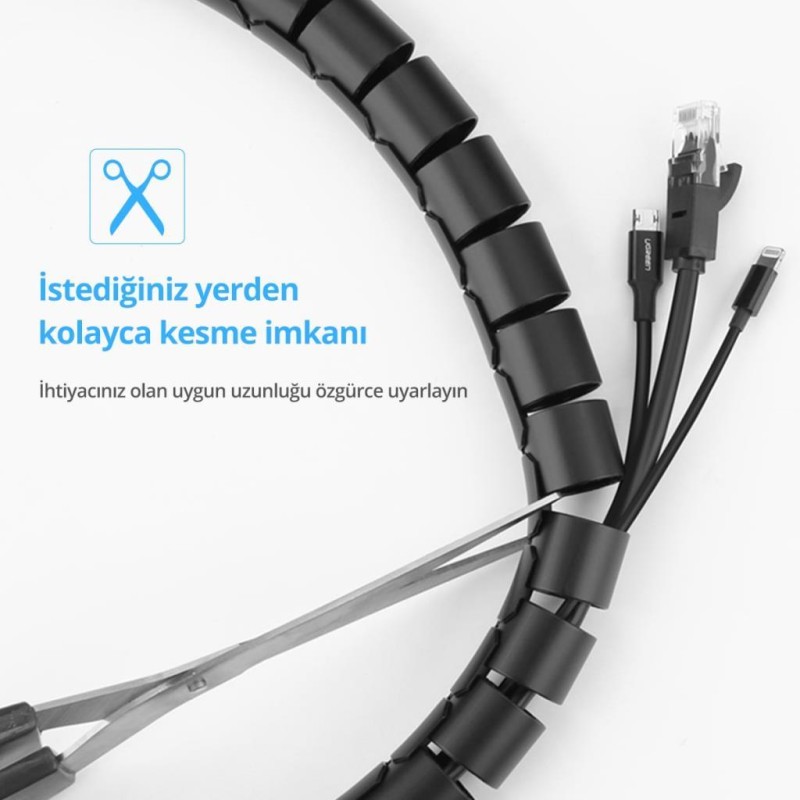 Ugreen Kablo Koruyucu ve Düzenleyici Spiral 5 Metre