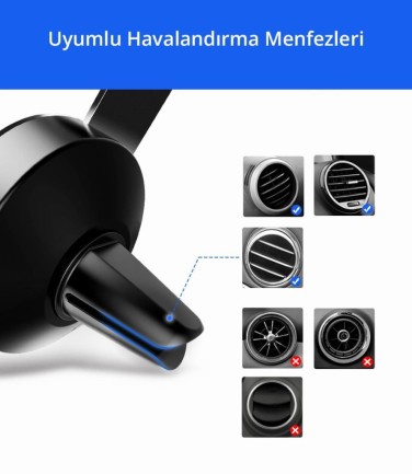 Ugreen Mekanik Araç İçi Telefon Tutucu Siyah - Thumbnail