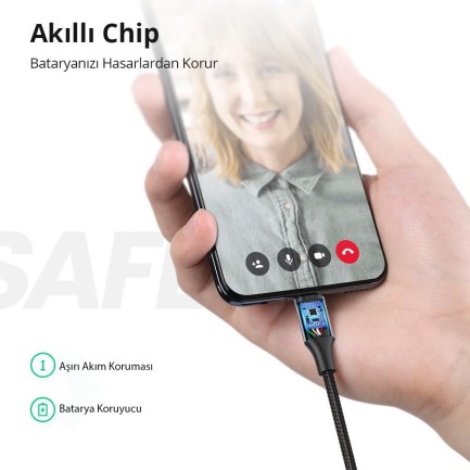 Ugreen Micro USB Örgülü Data ve Şarj Kablosu Beyaz 2 Metre - Thumbnail