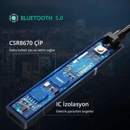 Ugreen Optik Bluetooth 5.0 APTX Transmitter Verici - Thumbnail