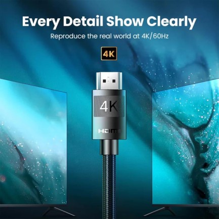 Ugreen Örgülü HDMI 2.0 4K 60Hz Görüntü Aktarım Kablosu 1 Metre - Thumbnail