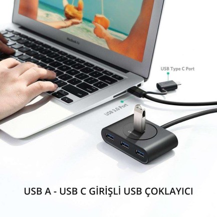 Ugreen Type-C 4 Portlu USB 3.0 Hub Çoklayıcı - Thumbnail