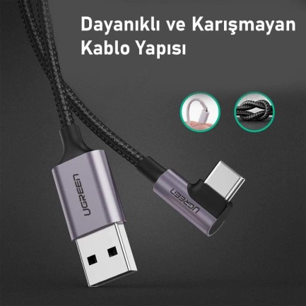 Ugreen Type-C MVP Oyuncu Şarj ve Data Kablosu - Thumbnail