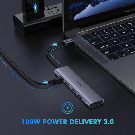 Ugreen Type-C USB Çoklayıcı ve HDMI Dönüştürücü Adaptör - Thumbnail