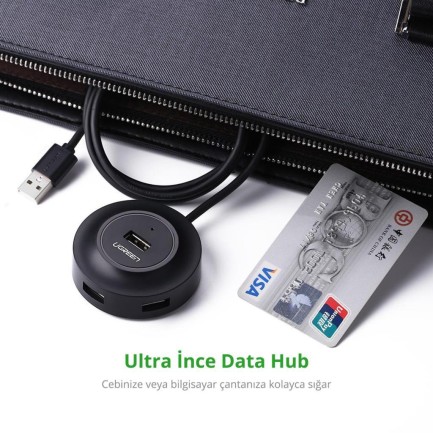 Ugreen USB 2.0 4 Portlu Hub Çoklayıcı Siyah - Thumbnail