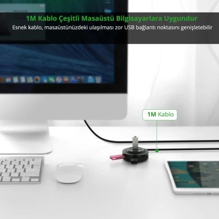 Ugreen USB 2.0 4 Portlu Hub Çoklayıcı Siyah - Thumbnail