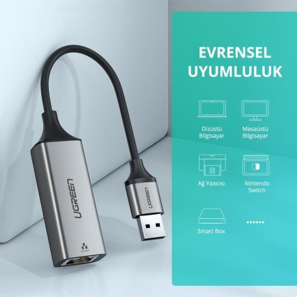 Ugreen USB 3.0 Gigabit Ethernet Dönüştürücü - Thumbnail