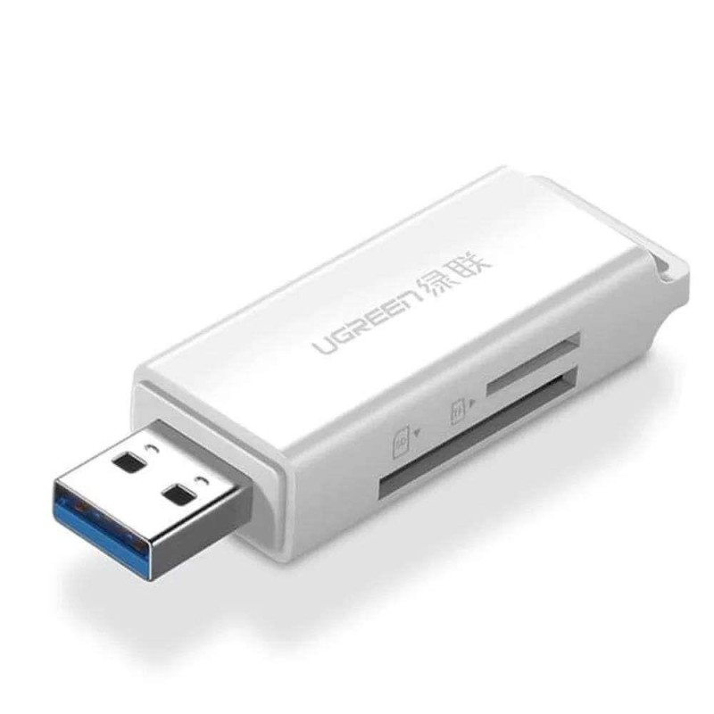 Ugreen USB 3.0 SD ve Micro SD Kart Okuyucu Beyaz