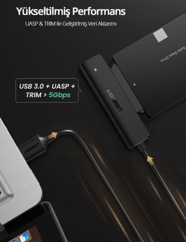 Ugreen USB 3.0 to SATA 3 Dönüştürücü Adaptör