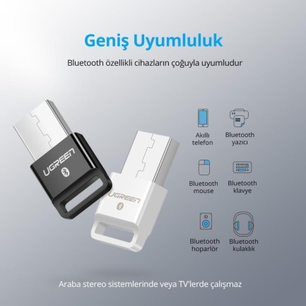 Ugreen USB Bluetooth Adaptör V4.0 Siyah - Thumbnail
