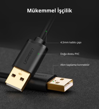 Ugreen USB to USB Data ve Şarj Kablosu 1 Metre - Thumbnail