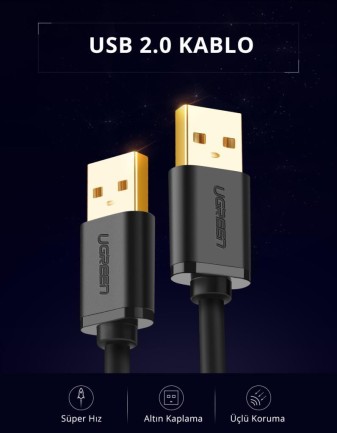Ugreen USB to USB Data ve Şarj Kablosu 2 Metre - Thumbnail