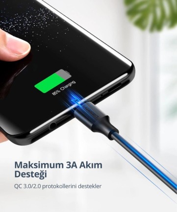 Ugreen USB Type-C Şarj ve Data Kablosu 1 Metre - Thumbnail