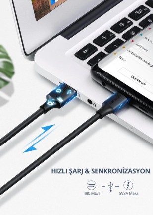 Ugreen USB Type-C Şarj ve Data Kablosu 1 Metre - Thumbnail