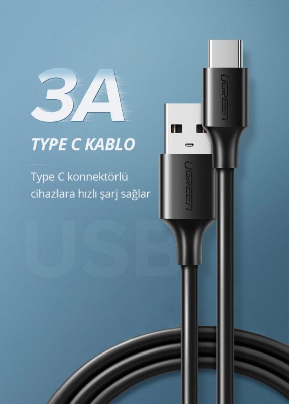 Ugreen USB Type-C Şarj ve Data Kablosu 1.5 Metre