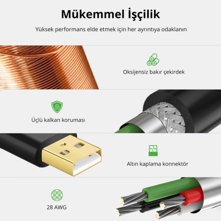 Ugreen USB Uzatma Kablosu 1 Metre - Thumbnail