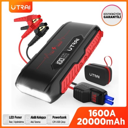 UTRAI Jstar 3 20000mAh 1600A Jump Starter LCD Ekranlı Taşınabilir Akü Takviye Cihazı ( Çanta + Powerbank + Led Lamba) - Thumbnail