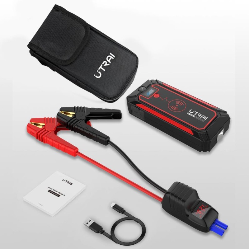UTRAI Jstar 4 24000 mAh 2500A Jump Starter Taşınabilir Akü Takviye Cihazı ( Kablosuz Şarj + Pusula + Çanta + Led lamba + Powerbank )