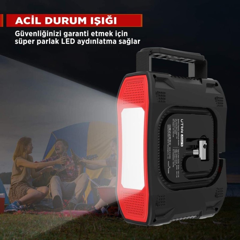 UTRAI Jstar 5 24000mAh 2000A Jump Starter + Lastik Şişirme Pompası Taşınabilir Akü Takviye Cihazı ( Çanta + LCD Ekran + Powerbank + Led Lamba)