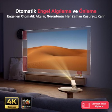 Vankyo Aurzen Boom Air Android Google TV 4K Destekli Projeksiyon Cihazı +HDR10+ToF Auto Focus+Auto Keystone+6G WiFi+6.1BT+Dolby Ses Sistemi+Powerbank Desteği - PS5/PS4/XBOX - Thumbnail