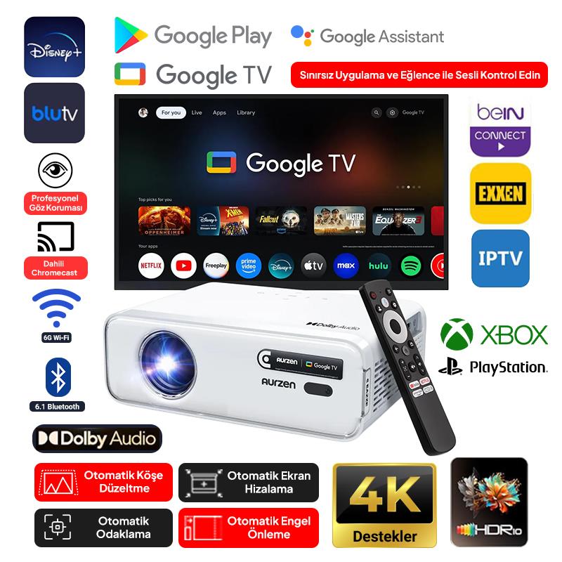 Vankyo Aurzen D1G Android GoogleTV Projeksiyon Cihazı