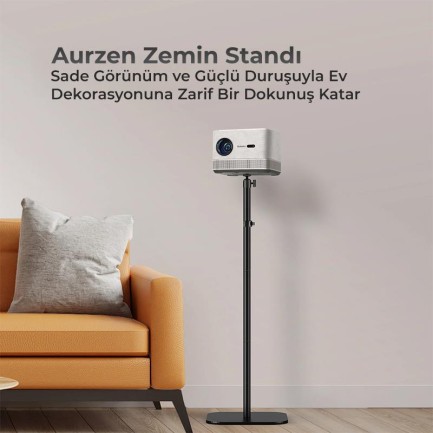 Vankyo Aurzen Premium Projeksiyon Zemin Standı Alüminyum Alaşım Tripod Yuvalı Siyah - Thumbnail