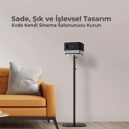 Vankyo Aurzen Premium Projeksiyon Zemin Standı Alüminyum Alaşım Tripod Yuvalı Siyah - Thumbnail