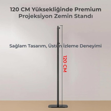 Vankyo Aurzen Premium Projeksiyon Zemin Standı Alüminyum Alaşım Tripod Yuvalı Siyah - Thumbnail
