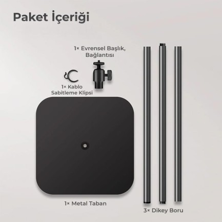 Vankyo Aurzen Premium Projeksiyon Zemin Standı Alüminyum Alaşım Tripod Yuvalı Siyah - Thumbnail