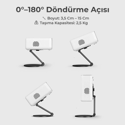 Vankyo Aurzen Projeksiyon Cihazları İçin Ultra Compact Alüminyum Tripod Yuvalı Katlanabilir Stand - Thumbnail