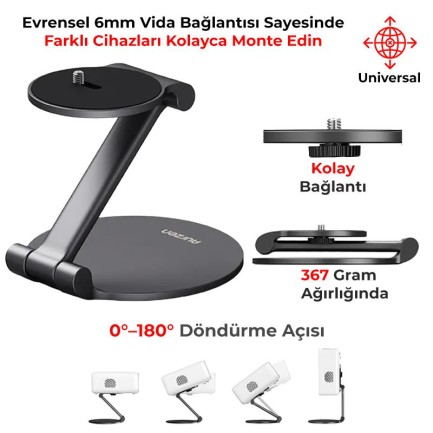 VANKYO - Vankyo Aurzen Projeksiyon Cihazları İçin Ultra Compact Alüminyum Tripod Yuvalı Katlanabilir Stand