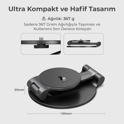Vankyo Aurzen Projeksiyon Cihazları İçin Ultra Compact Alüminyum Tripod Yuvalı Katlanabilir Stand - Thumbnail