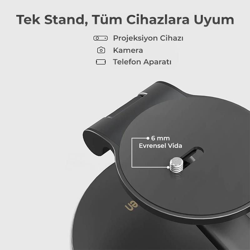 Vankyo Aurzen Projeksiyon Cihazları İçin Ultra Compact Alüminyum Tripod Yuvalı Katlanabilir Stand