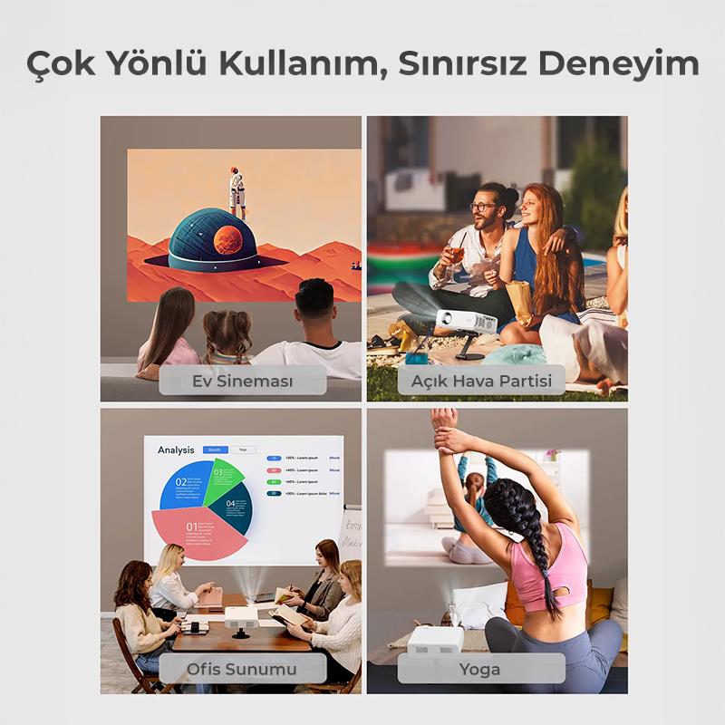 Vankyo Aurzen Projeksiyon Cihazları İçin Ultra Compact Alüminyum Tripod Yuvalı Katlanabilir Stand