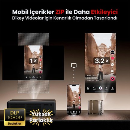 Vankyo Aurzen ZIP Katlanabilir DLP 1080P Destekli Bataryalı Projeksiyon Cihazı +Auto Focus+Auto Keystone+Type-C Hızlı Şarj+6G WiFi+6.1 Bluetooth Gold - PS5/PS4/XBOX - Thumbnail