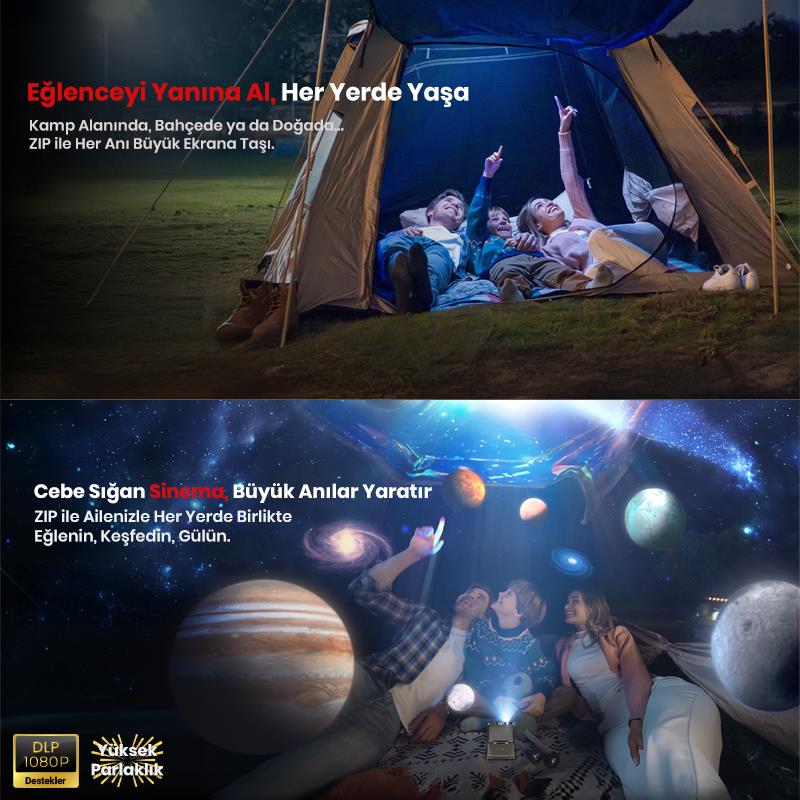 Vankyo Aurzen ZIP Katlanabilir DLP 1080P Destekli Bataryalı Projeksiyon Cihazı +Auto Focus+Auto Keystone+Type-C Hızlı Şarj+6G WiFi+6.1 Bluetooth Gold - PS5/PS4/XBOX