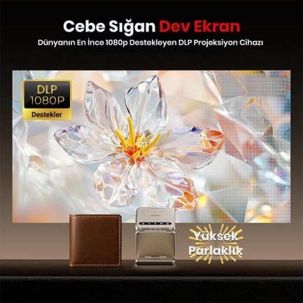 Vankyo Aurzen ZIP Katlanabilir DLP 1080P Destekli Bataryalı Projeksiyon Cihazı +Auto Focus+Auto Keystone+Type-C Hızlı Şarj+6G WiFi+6.1 Bluetooth Gold - PS5/PS4/XBOX - Thumbnail