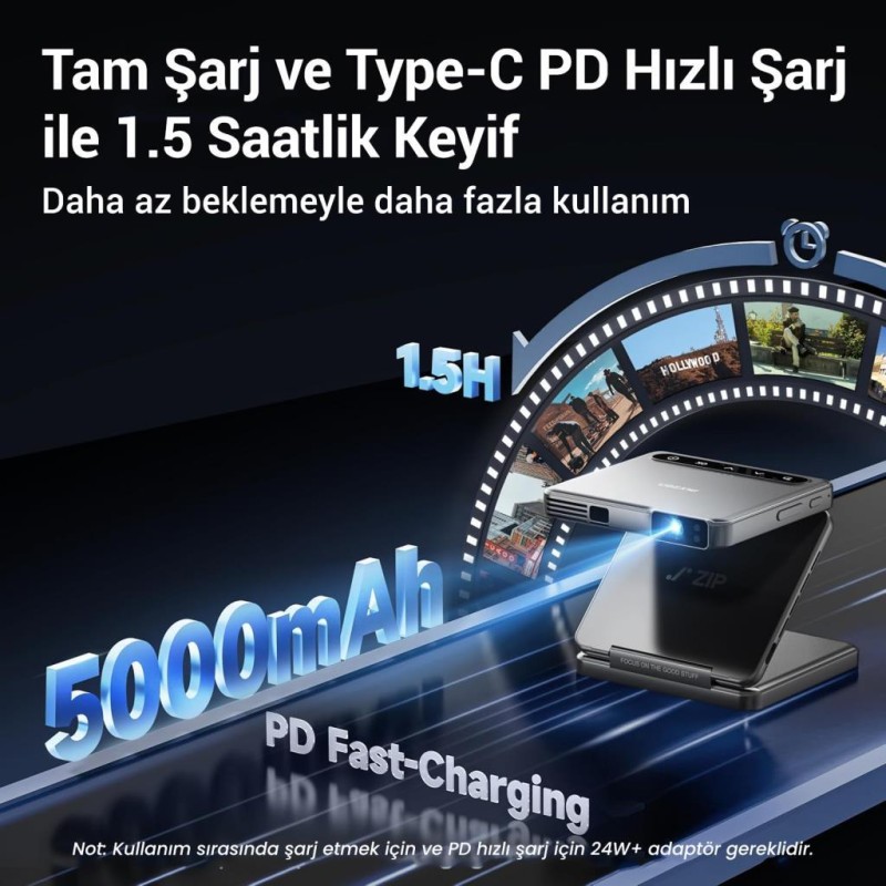 Vankyo Aurzen ZIP Projeksiyon Cihazı Koyu Gri