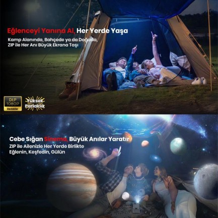 Vankyo Aurzen ZIP Katlanabilir DLP 1080P Destekli Bataryalı Projeksiyon Cihazı +Auto Focus+Auto Keystone+Type-C Hızlı Şarj+6G WiFi+6.1 Bluetooth Koyu Gri - PS5/PS4/XBOX - Thumbnail