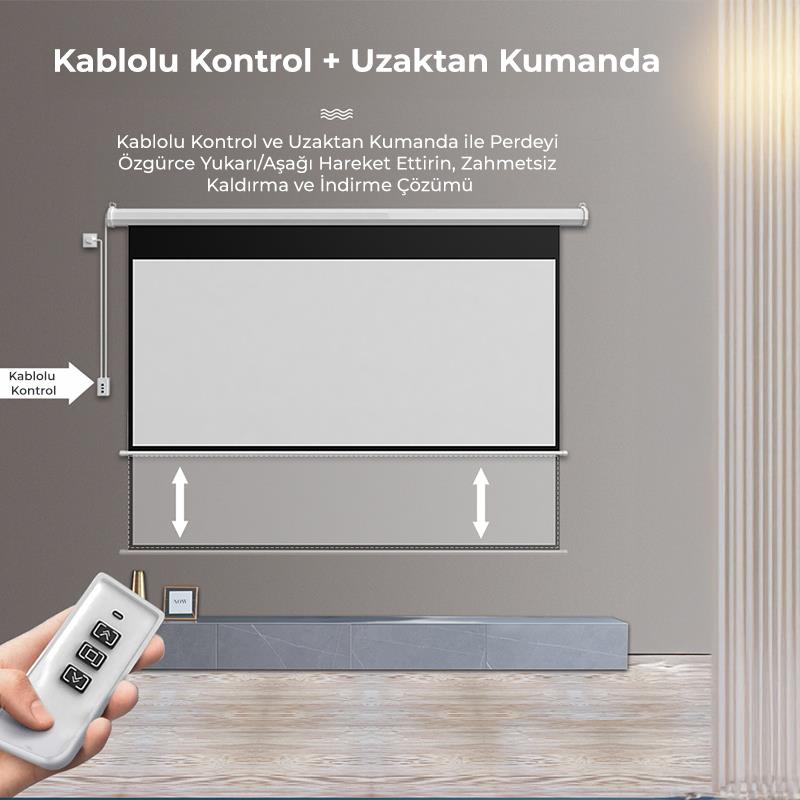 Vankyo Groove 100¨ Inch Elektrikli Otomatik Kumandalı Projeksiyon Perdesi