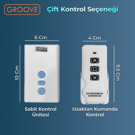 Groove Vizio Pro 100¨ Inch Blackout Işık Geçirmez Elektrikli Otomatik Kumandalı Projeksiyon Perdesi 220x125cm +Motorlu+Canlı Renkler+Göz Koruması+Leke Tutmaz Projector - Thumbnail