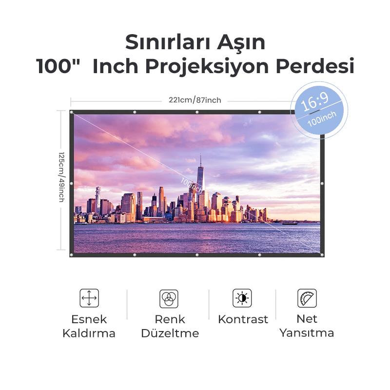 Vankyo Groove 100¨ Inch Profesyonel Projeksiyon Perdesi
